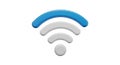 Wi-Fi symbol featuring three arcs and a circle at the bottom. The design is render Royalty Free Stock Photo