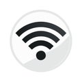 Wi-Fi Symbol Round Button. Wireless Internet Connection icon. Signal strength indicator network Royalty Free Stock Photo