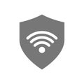 Wi fi symbol and shield vector icon