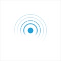 Wi-fi technology digital radar or sonar vector symbol. Sound effect, echolocation scan radial blur lines. Wireless