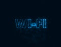 Wi-Fi title with plexus effect. Connected lines with dots. Lines title plexus Royalty Free Stock Photo