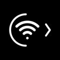 Wi-Fi wector Icon. right direction. Isolated on black.