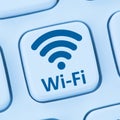 Wi-Fi WiFi hotspot connection internet online blue computer web Royalty Free Stock Photo