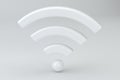 Wi Fi Wireless Network Symbol, 3d rendering on studio background. Royalty Free Stock Photo