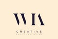 WIA abstract letter logo design Royalty Free Stock Photo
