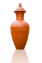 Wiang Kalong style vase earthenware orange color hand made Royalty Free Stock Photo