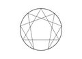 Enneagram icon, sacred geometry, vector illustration isolated on white background