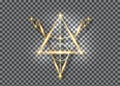 Bright Gold Sigil of Protection. Magical Amulets of light. Can be used as tattoo, logos and prints. Golden Wiccan occult symbol