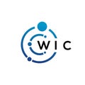 WIC letter technology logo design on white background. WIC creative initials letter IT logo concept. WIC letter design