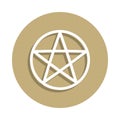 Wicca Pentagram sign icon in badge style. One of religion symbol collection icon can be used for UI, UX