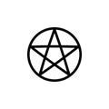 Wicca Pentagram sign icon. Element of religion sign icon for mobile concept and web apps. Detailed Wicca Pentagram icon can be use