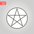 Wicca Pentagram sign icon. Element of religion sign icon for mobile concept and web apps. eps10