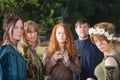 Wicca People with Incense Bowl