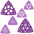 Wicca symbol design, two triquetra one inside another with circle Royalty Free Stock Photo
