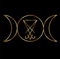 Wiccan symbol with sigil of Lucifer