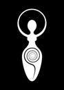 Wiccan Woman Logo, spiral goddess of fertility, Pagan Symbols, cycle of life, death and rebirth. Wicca mother earth symbol