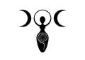 Wiccan Woman Logo triple moon goddess, spiral of fertility, Pagan Symbols, cycle of life, death and rebirth. Wicca mother earth