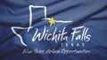 Wichita Falls of Texas of United States flag background