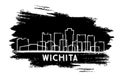 Wichita Kansas City Skyline Silhouette. Hand Drawn Sketch