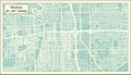 Wichita Kansas USA City Map in Retro Style. Outline Map. Royalty Free Stock Photo