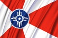 Wichita Kansas waving flag illustration. Royalty Free Stock Photo