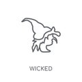 wicked linear icon. Modern outline wicked logo concept on white