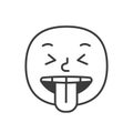 Wicked smile fase black and white emoji. Vector eps 10