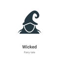 Wicked vector icon on white background. Flat vector wicked icon symbol sign from modern fairy tale collection for mobile concept