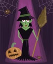 Wicked Witch halloween character vector Royalty Free Stock Photo