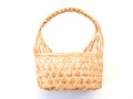 Wicker bamboo weave basket handbag thai style isolated on white background Royalty Free Stock Photo