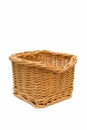 Wicker basket isolated on a white background Royalty Free Stock Photo