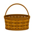 Wicker Basket as Container Woven from Stiff Fiber Vector Illustration Royalty Free Stock Photo