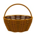 Wicker Basket as Container Woven from Stiff Fiber Vector Illustration Royalty Free Stock Photo