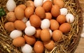 wicker basket with eggs Royalty Free Stock Photo