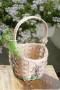 Wicker basket for flowers