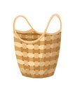 Wicker basket icon. Container hand woven. Decorative accessorie for storage or carrying. Straw handmade container. Empty Royalty Free Stock Photo