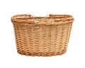 Wicker basket isolated on white background. Picnic container made from wood material Royalty Free Stock Photo