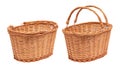 Wicker basket isolated on white background. Picnic container made from wood material Royalty Free Stock Photo