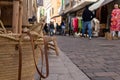 Wicker basket of Majorcan handicraft called Senalla Royalty Free Stock Photo