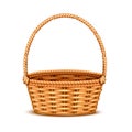 Wicker Basket Realistic Isolated