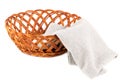 Wicker basket and towel Royalty Free Stock Photo