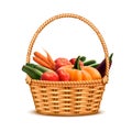 Wicker Basket Vegetables Realistic