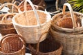 Wicker baskets background