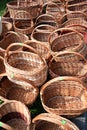 Wicker baskets hand made objects Royalty Free Stock Photo