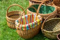 Wicker Baskets At Market Royalty Free Stock Photo