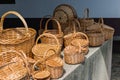 Wicker baskets for sale in street market Royalty Free Stock Photo