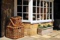 Wicker baskets and shop window, Broadway.