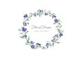 Wicker of blooming butterfly pea flower floral crown frame vector Royalty Free Stock Photo