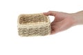 Wicker Box with hand Royalty Free Stock Photo