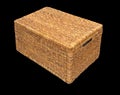 wicker box isolated on black Royalty Free Stock Photo